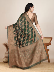 Green Woven Banarasi Organza saree